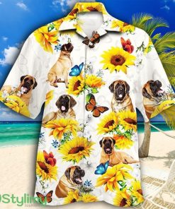 English Mastiff Dog Lovers Sun Flower Tropical Hawaiian Shirt Product Photo 1