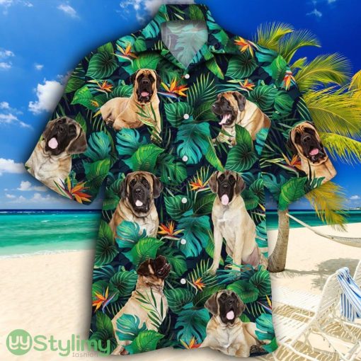 English Mastiff Dog Lovers Tropical Leaves Tropical Hawaiian Shirt