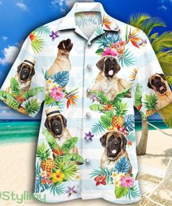 English Mastiff Dog Tropical Flower Tropical Hawaiian Shirt Product Photo 1