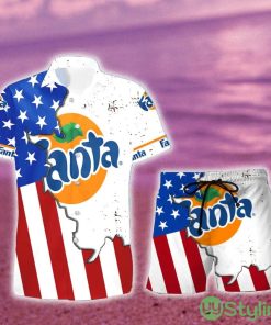Fanta USA Flag Aloha Summer Beach Hawaiian Combo Shirt And Short Gift Hawaiian For Mens - Fanta USA Flag Aloha Summer Beach Hawaiian Shirt And Short_1