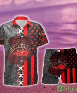 Fireball Cinnamon Whisky USA Flag Hawaiian Combo Shirt And Short Gift Hawaiian For Mens - Fireball Cinnamon Whisky USA Flag Hawaiian Shirt And Short_1