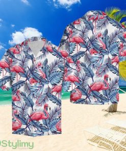 Flamingo Blue Palm Leaves Hawaiian Shirt Summer Gift For Men And Women Product Photo 1