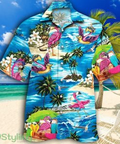 Flamingo Lovers Beach Vibe Tropical Hawaiian Shirt Product Photo 1