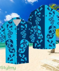 Flipflops Blue Flower Hawaiian Shirt Summer Gift For Men And Women Product Photo 1