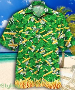 French Fries Lovers Green Floral Tropical Hawaiian Shirt Product Photo 1