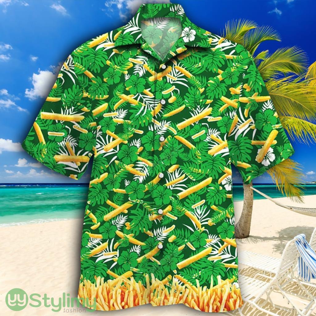 French Fries Lovers Green Floral Tropical Hawaiian Shirt 2 French Fries Lovers Green Floral Tropical Hawaiian Shirt Product Photo 1