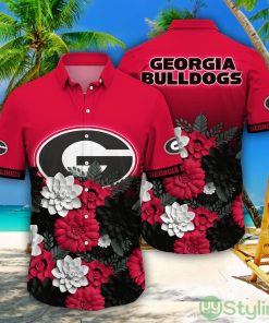 Georgia Bulldogs NCAA1 Flower Pattern Hawaiian Shirt For Fans Product Photo 1
