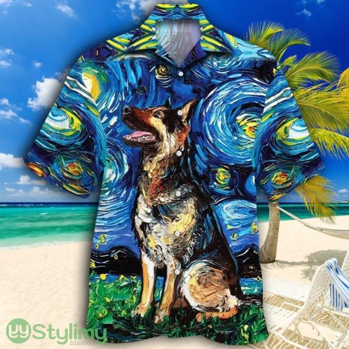 German Shepherd Dog Lovers Night Tropical Hawaiian Shirt