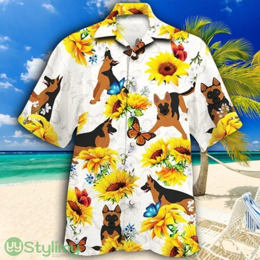 German Shepherd Dog Lovers Sun Flower Tropical Hawaiian Shirt