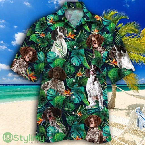 German Shorthaired Pointer Dog Lovers Tropical Leaves Tropical Hawaiian Shirt