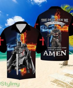 God The Devil Saw Me With My Head Down Crusader Knight Hawaiian Shirt Summer Gift For Men And Women Product Photo 1