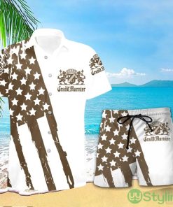 Grand Marnier USA Flag Hawaiian Combo Shirt And Short Gift Hawaiian For Mens - Grand Marnier USA Flag Hawaiian Shirt And Short_1