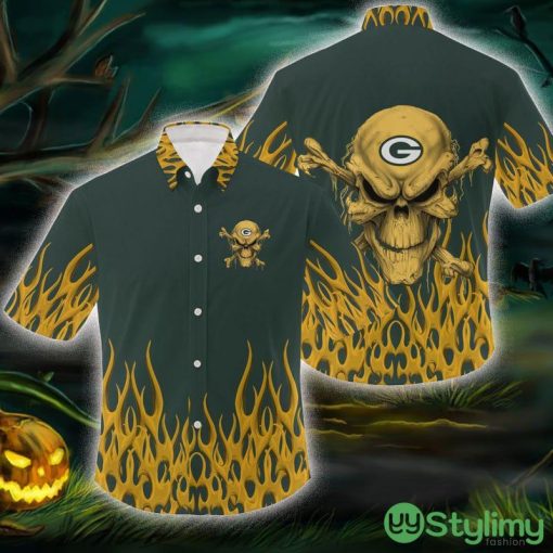 Green Bay Packers NFL Skull Halloween Gift Fans Hawaiian Shirt For Men And Women
