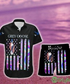 Grey Goose Vodka USA Flag Aloha Summer Beach Hawaiian Combo Shirt And Short Gift Hawaiian For Mens - Grey Goose Vodka USA Flag Aloha Summer Beach Hawaiian Shirt And Short_1