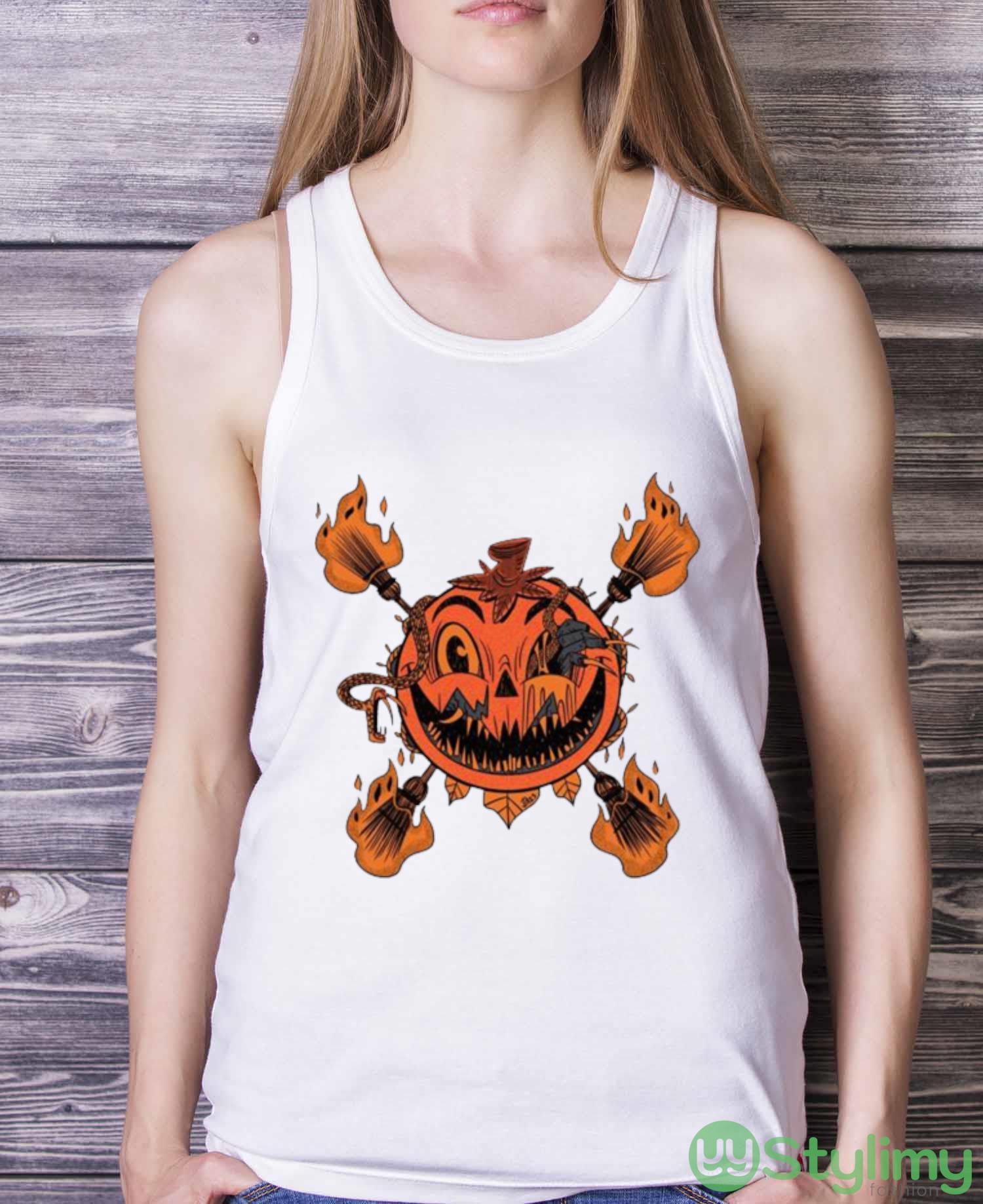 Happy Horrifying Halloween By JTA Shirt 3 Happy Horrifying Halloween By JTA Shirt - White Ladies Tank Top