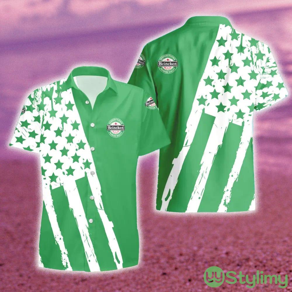 Heineken USA Flag Hawaiian Combo Shirt And Short Gift Hawaiian For Mens 2 Heineken USA Flag Hawaiian Combo Shirt And Short Gift Hawaiian For Mens - Heineken USA Flag Hawaiian Shirt And Short_2