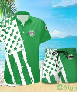 Heineken USA Flag Hawaiian Combo Shirt And Short Gift Hawaiian For Mens - Heineken USA Flag Hawaiian Shirt And Short_1