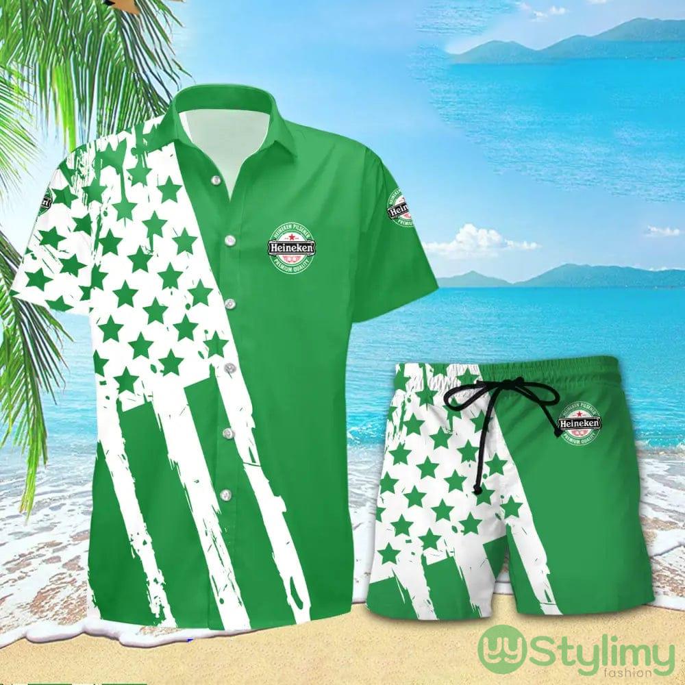 Heineken USA Flag Hawaiian Combo Shirt And Short Gift Hawaiian For Mens 3 Heineken USA Flag Hawaiian Combo Shirt And Short Gift Hawaiian For Mens - Heineken USA Flag Hawaiian Shirt And Short_1