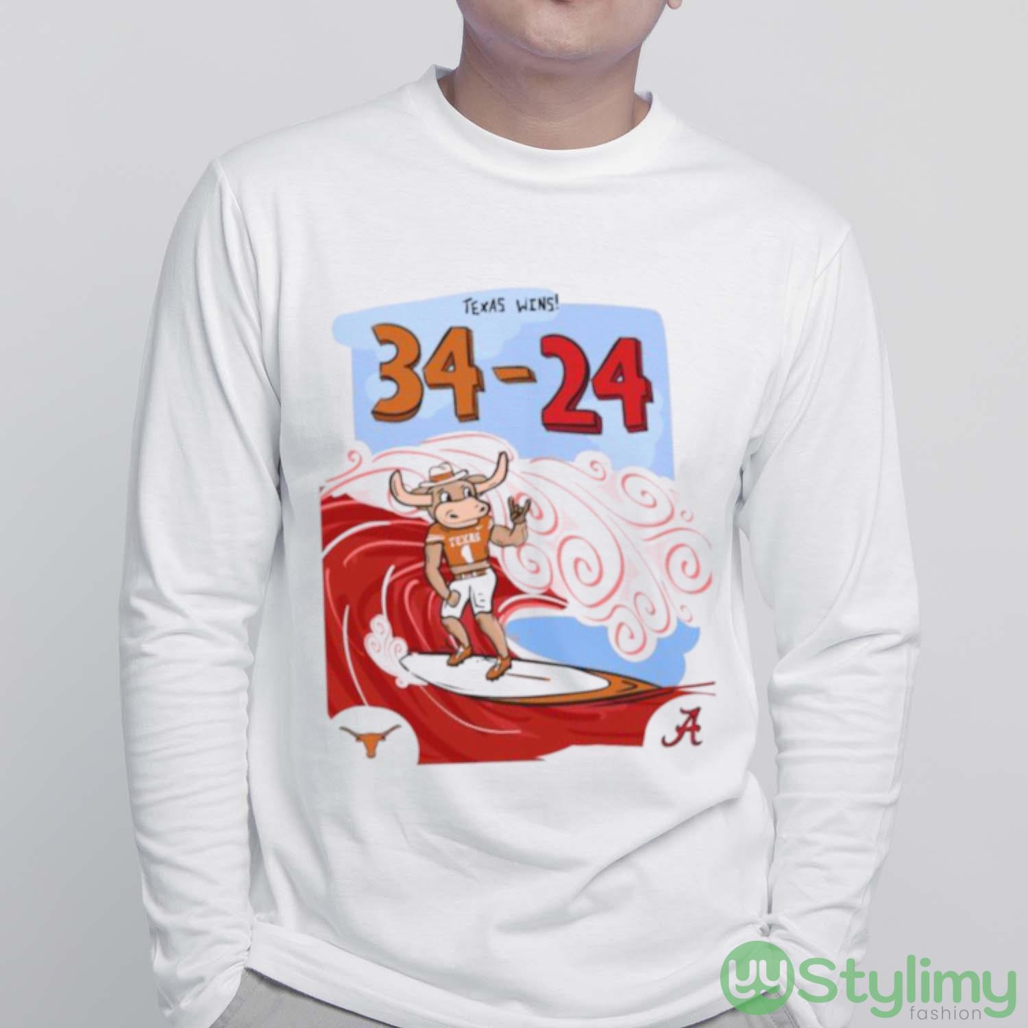 Horns Up Hook Em Beat Bama Texas Wins 34 24 Shirt 5 Horns Up Hook Em Beat Bama Texas Wins 34 24 Shirt - White Sweatshirt