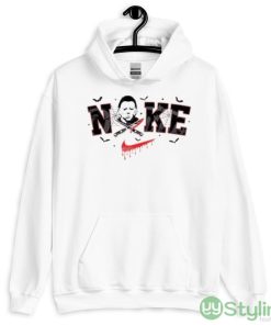 Horror Movie Character Michael Myers Nike Logo 2023 T shirt - 18500 Unisex Heavy Blend Hooded Sweatshirt-1