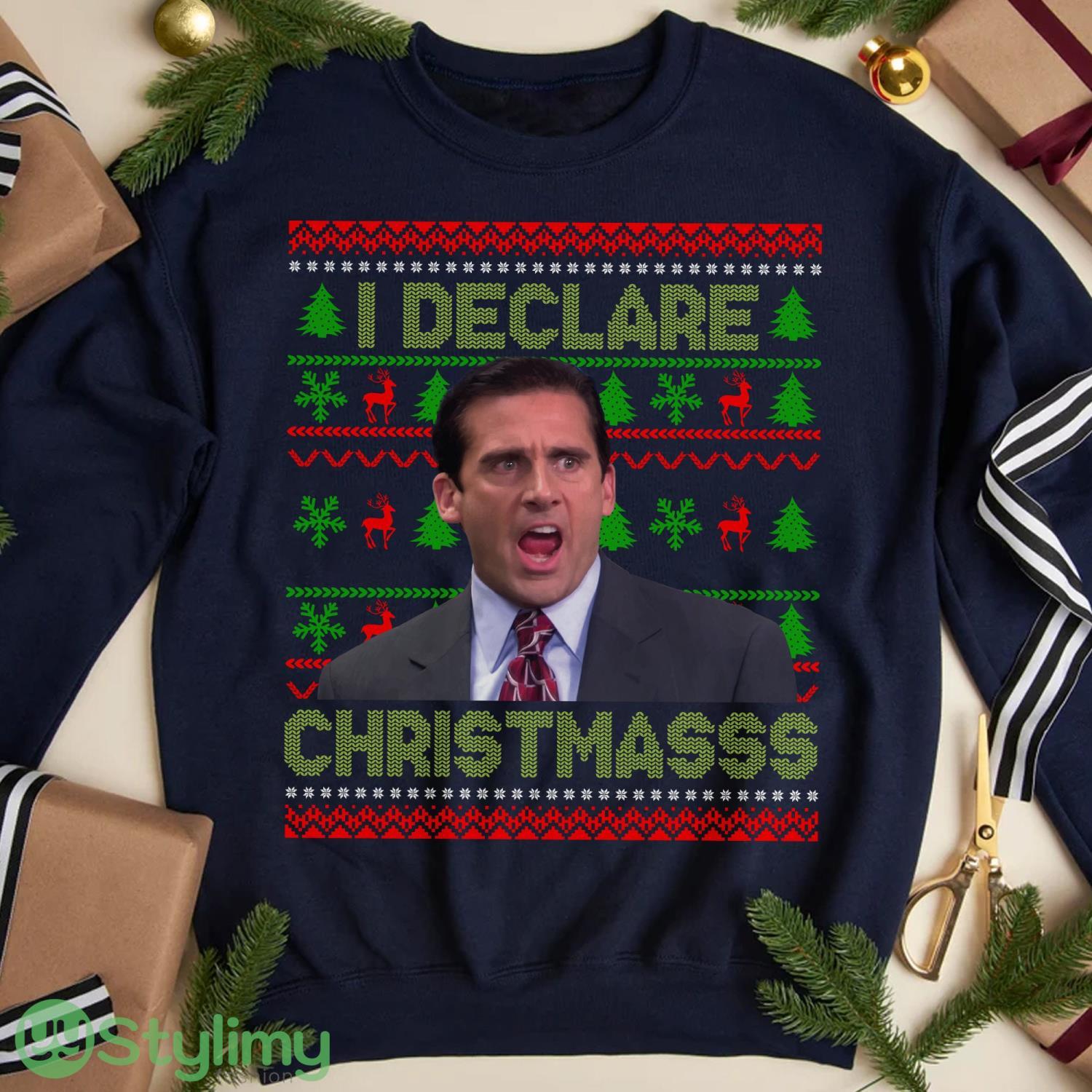 I Declare Christmasss Ugly Sweatshirt, Movie Christmas Shirt, Michael Scott Shirt Xmas Gift 3 I Declare Christmasss Ugly Sweatshirt, Movie Christmas Shirt, Michael Scott Shirt Xmas Gift Product Photo 1