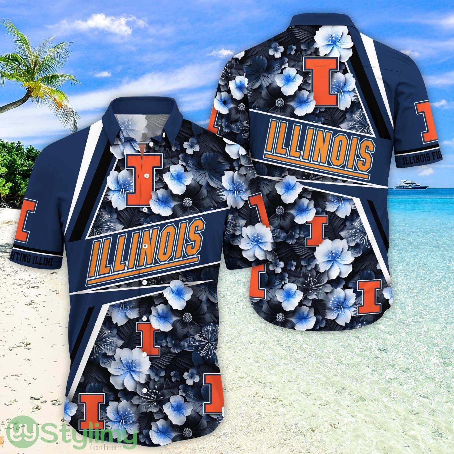 Illinois Fighting Illini Summer Gift Aloha Hawaiian Shirt 4 Illinois Fighting Illini Summer Gift Aloha Hawaiian Shirt Product Photo 1