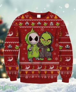 Jack and Griinch Ugly Xmas Sweater, Griinch Cartoon Ugly Christmas Sweater Cute Christmas Gift For Family Product Photo 1