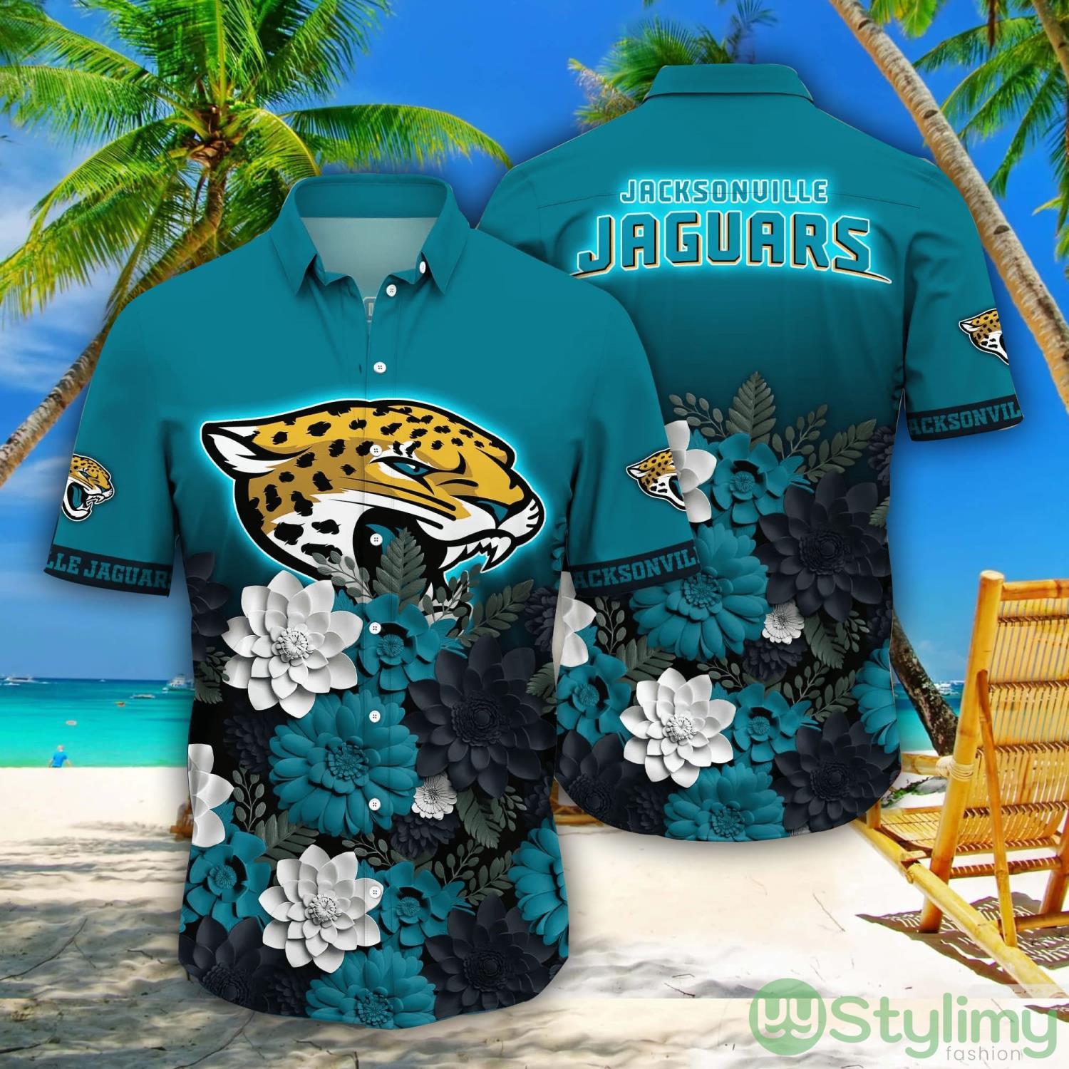 Jacksonville Jaguars NFL Flower Pattern Hawaiian Shirt For Fans 2 Jacksonville Jaguars NFL Flower Pattern Hawaiian Shirt For Fans Product Photo 1