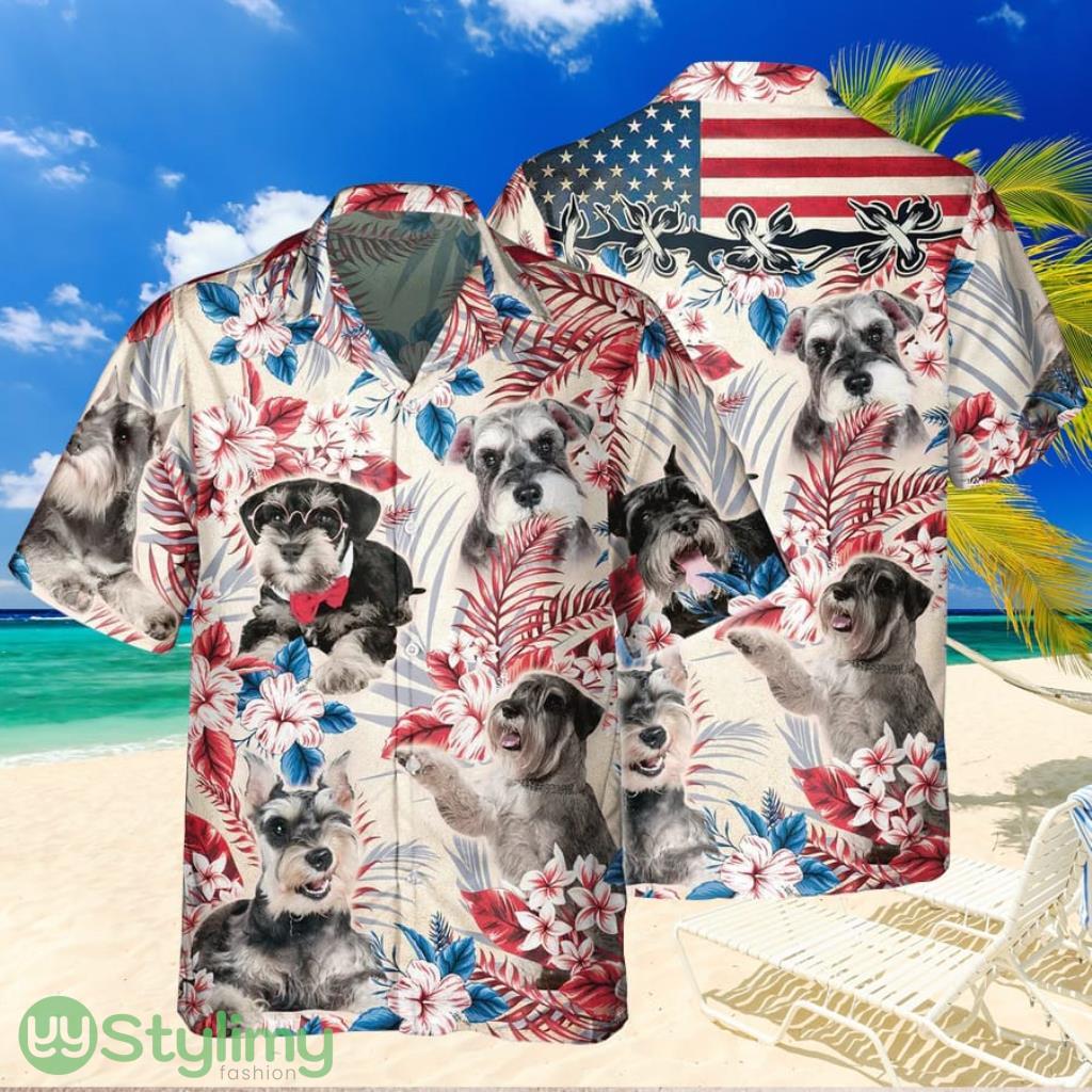Joycorners Miniature Schnauzer Dog United States Flag Hawaiian Flowers Hawaiian Shirt Gift For Dog Lover 1 Joycorners Miniature Schnauzer Dog United States Flag Hawaiian Flowers Hawaiian Shirt Gift For Dog Lover Product Photo 1