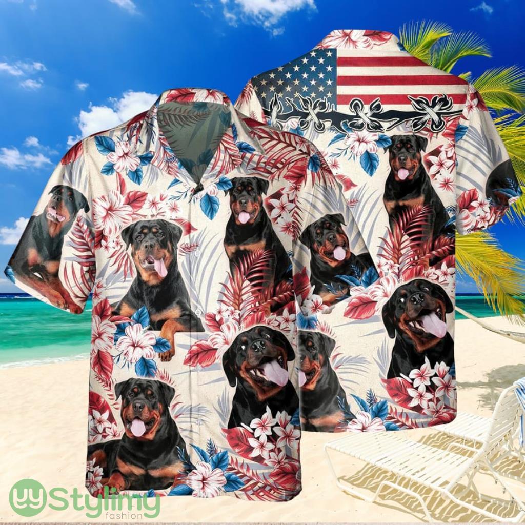 Joycorners Rottweiler Dog United States Flag Hawaiian Flowers Hawaiian Shirt Gift For Dog Lover 1 Joycorners Rottweiler Dog United States Flag Hawaiian Flowers Hawaiian Shirt Gift For Dog Lover Product Photo 1