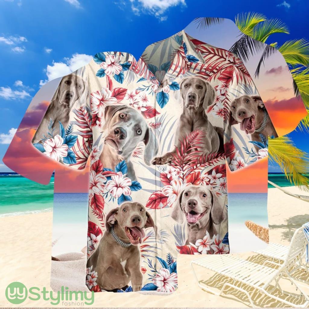 Joycorners Weimaraner Dog United States Flag Hawaiian Flowers Hawaiian Shirt Gift For Dog Lover 1 Joycorners Weimaraner Dog United States Flag Hawaiian Flowers Hawaiian Shirt Gift For Dog Lover Product Photo 1