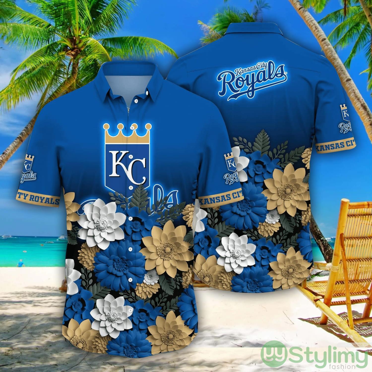 Kansas City Royals MLB Flower Pattern Hawaiian Shirt For Fans 2 Kansas City Royals MLB Flower Pattern Hawaiian Shirt For Fans Product Photo 1