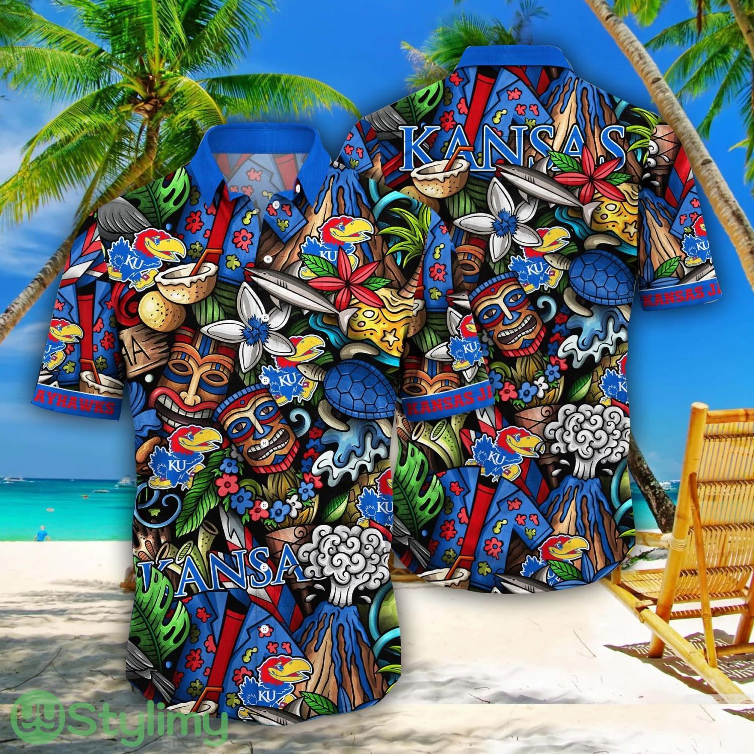 Kansas Jayhawks NCAA2 Flower Aloha Summer Hawaii Shirts 1 Kansas Jayhawks NCAA2 Flower Aloha Summer Hawaii Shirts Product Photo 1