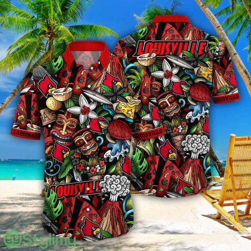 Louisville Cardinals NCAA2 Flower Aloha Summer Hawaii Shirts
