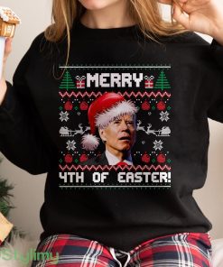 Merry 4th Of Easter Christmas T-shirt, President Of The United States Xmas Product Photo 1