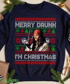 Merry Drunk I'm Christmas Shirt, Jack Sparrow Christmas Movie Sweatshirt Product Photo 1