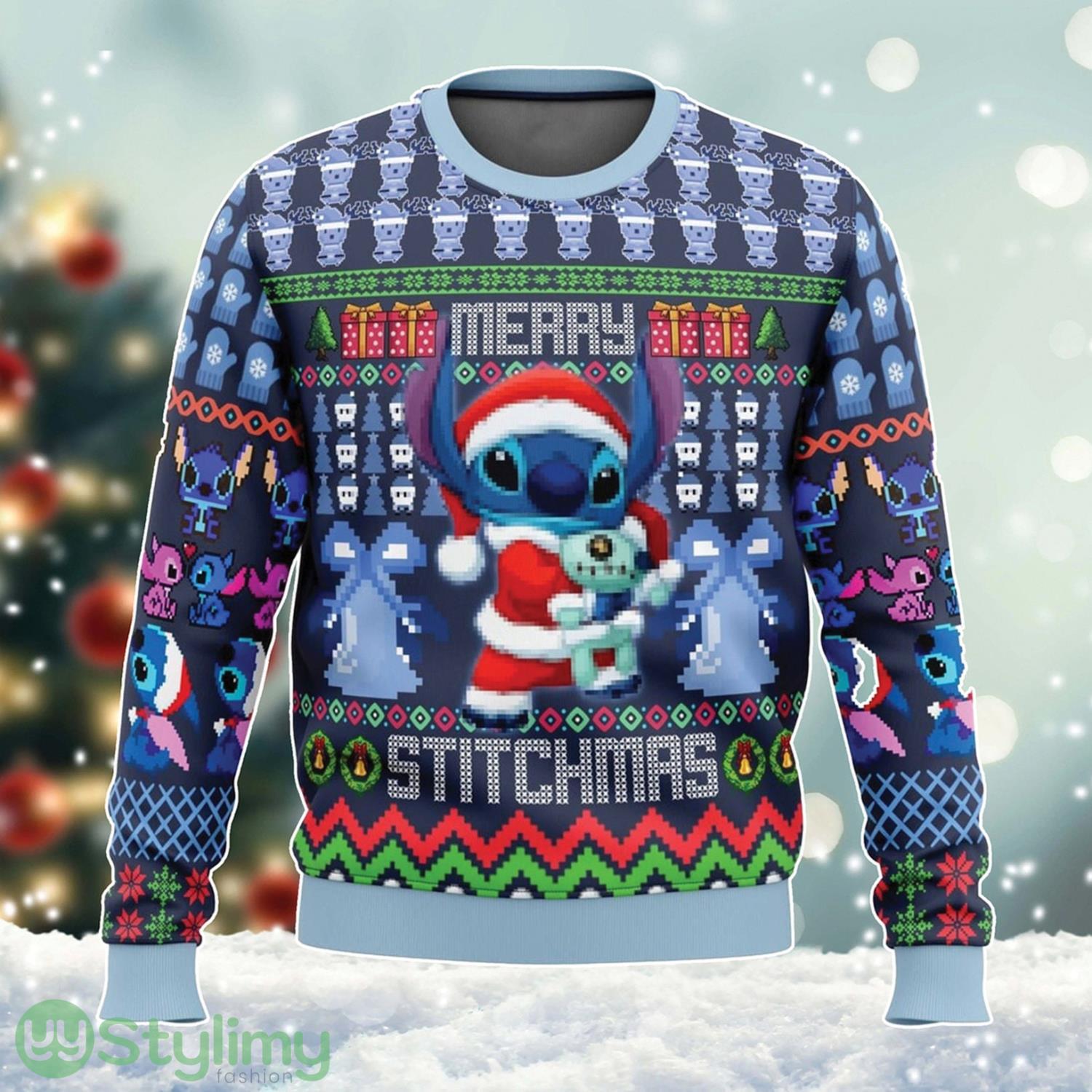 Merry Stitchmas Ugly Christmas Sweater, Disney Cartoon Ugly Christmas Sweater Cute Christmas Gift For Family 3 Merry Stitchmas Ugly Christmas Sweater, Disney Cartoon Ugly Christmas Sweater Cute Christmas Gift For Family Product Photo 1