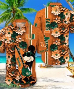 Miami Hurricanes Hawaiian Shirt Mickey Love Surfing Trending Summer Gift Product Photo 1