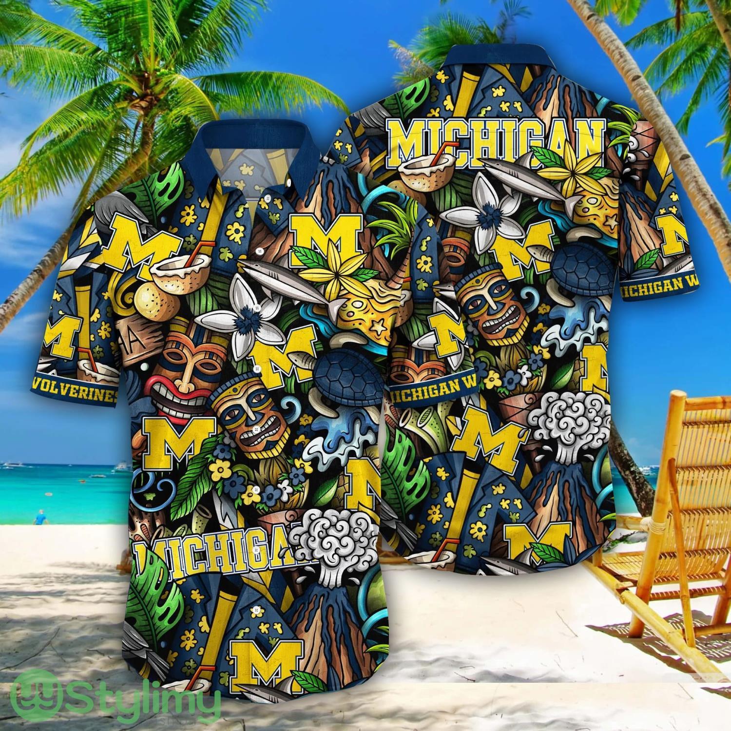 Michigan Wolverines NCAA2 Flower Aloha Summer Hawaii Shirts 1 Michigan Wolverines NCAA2 Flower Aloha Summer Hawaii Shirts Product Photo 1