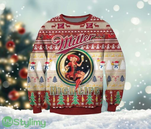 Mil-ler Lite Beer Ugly Christmas Sweater, Mil-ler Lite All Over Print Ugly Christmas Sweater Cute Christmas Gift For Family