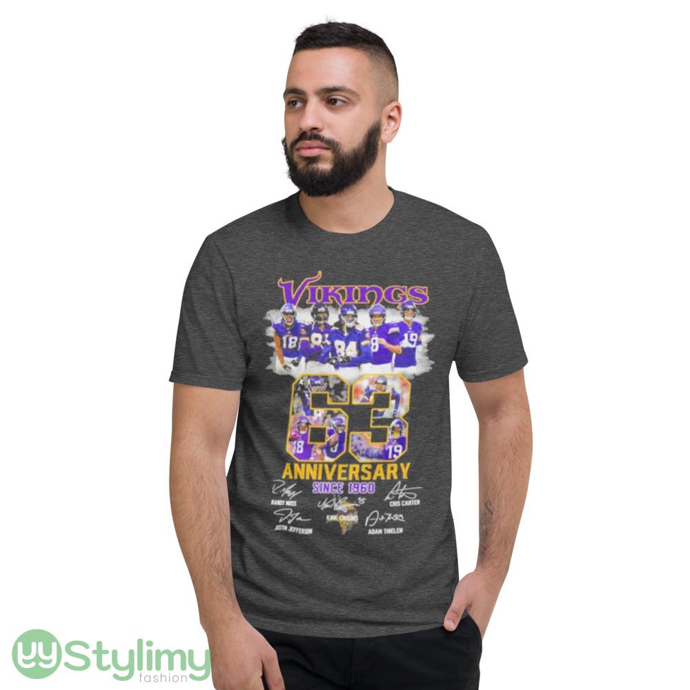 Minnesota Vikings 63 Anniversary Since 1960 Shirt 14 Minnesota Vikings 63 Anniversary Since 1960 Shirt - Short Sleeve T-Shirt-1