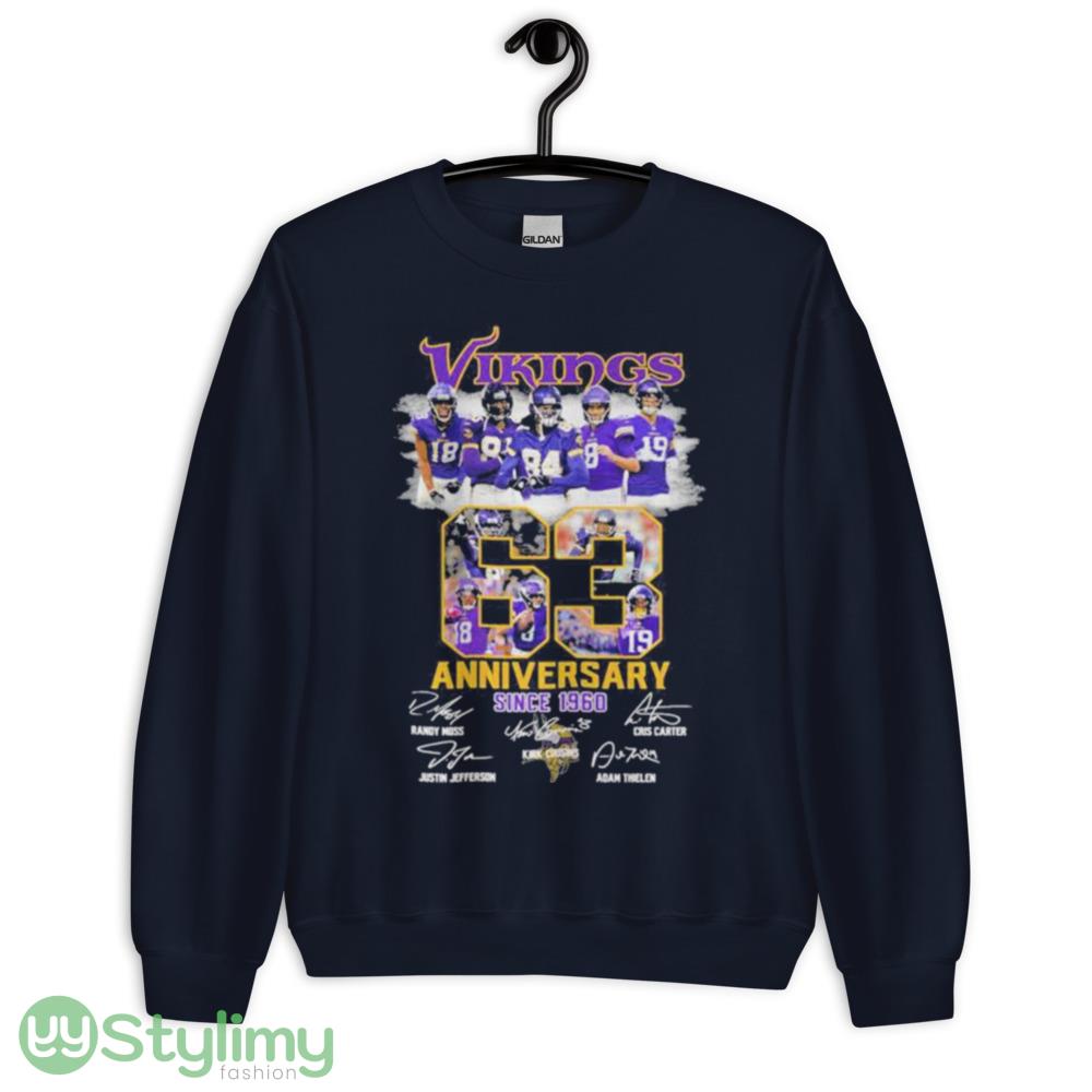 Minnesota Vikings 63 Anniversary Since 1960 Shirt 5 Minnesota Vikings 63 Anniversary Since 1960 Shirt - Unisex Crewneck Sweatshirt-1