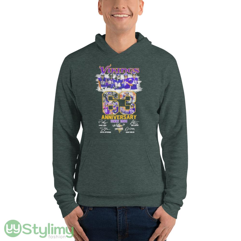 Minnesota Vikings 63 Anniversary Since 1960 Shirt 7 Minnesota Vikings 63 Anniversary Since 1960 Shirt - Unisex Fleece Pullover Hoodie-1