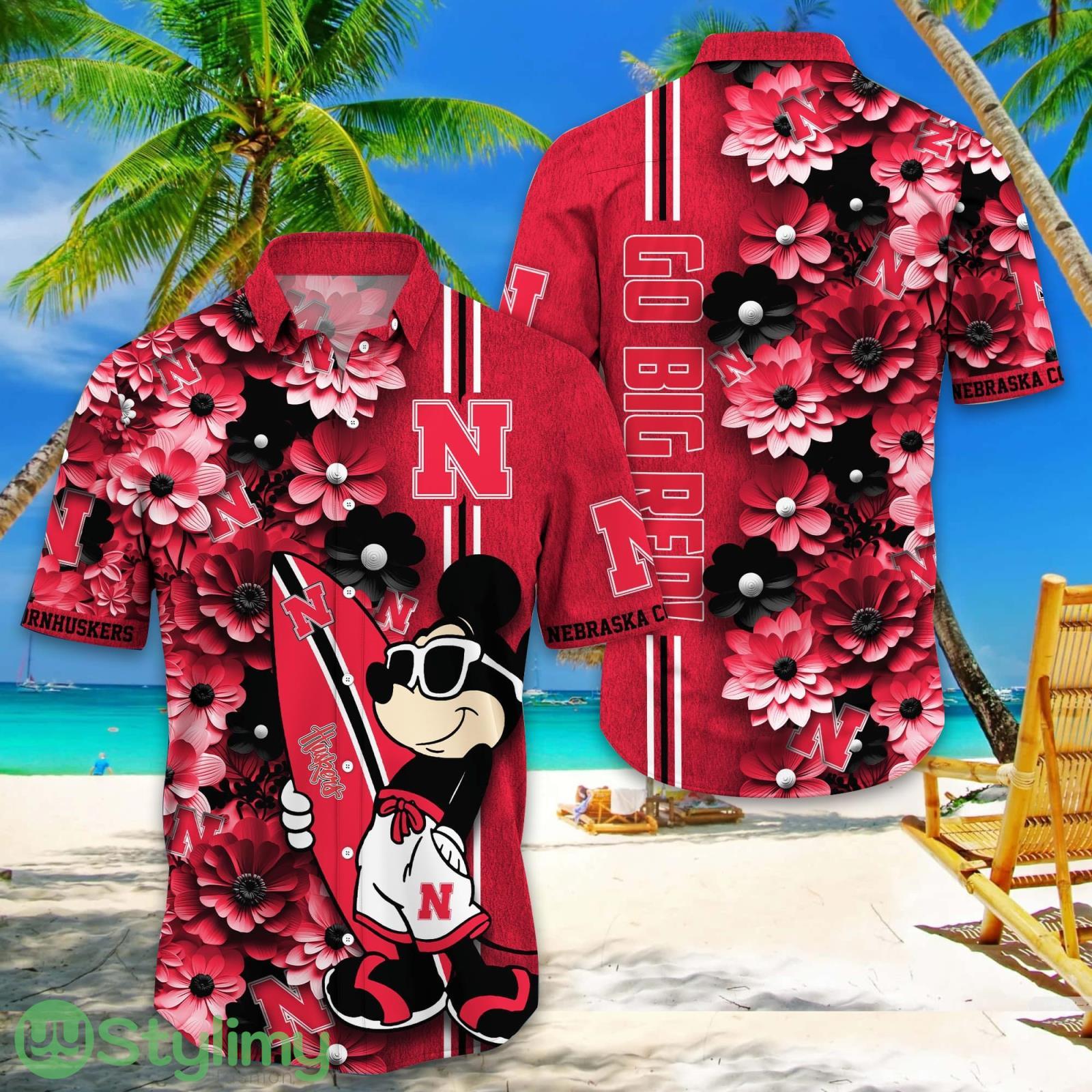 Nebraska Cornhuskers Hawaiian Shirt Mickey Love Surfing Trending Summer Gift 2 Nebraska Cornhuskers Hawaiian Shirt Mickey Love Surfing Trending Summer Gift Product Photo 1