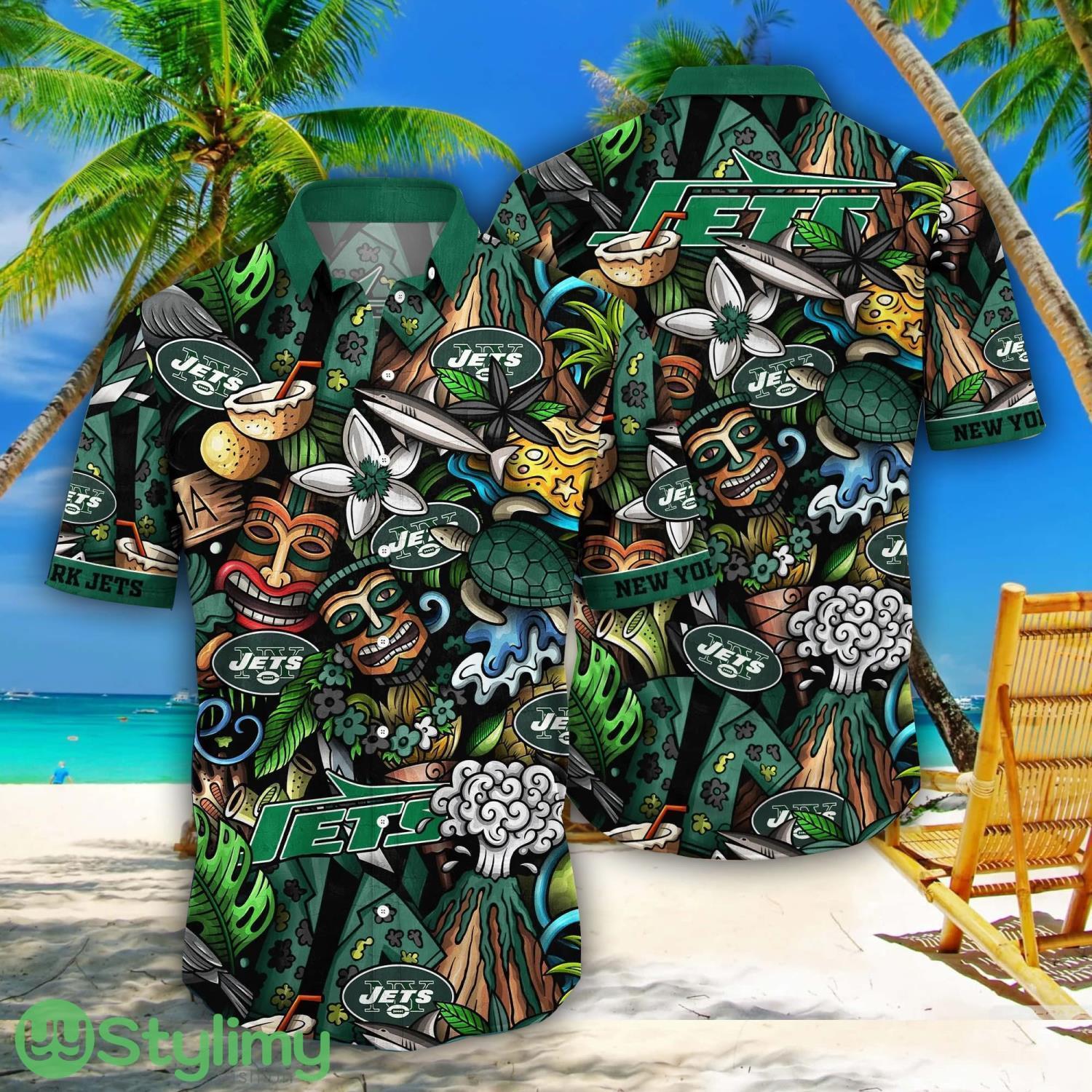 New York Jets NFL Flower Aloha Summer Hawaii Shirts 1 New York Jets NFL Flower Aloha Summer Hawaii Shirts Product Photo 1