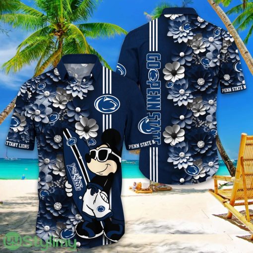 Penn State Nittany Lions Hawaiian Shirt Mickey Love Surfing Trending Summer Gift Product Photo 1