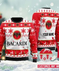 Personalized Name Bacardi Ugly Christmas Sweater, Bacardi Wine Ugly Christmas Sweater Cute Christmas Gift For Family Product Photo 1