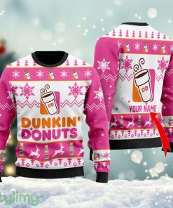 Personalized Name Dunkin Donuts Ugly Christmas Sweater Cute Christmas Gift For Family Product Photo 1
