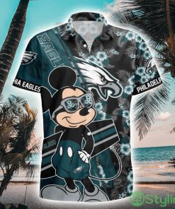 Philadelphia Eagles Surfing Mickey All Over Printed Hawaiian Shirt Product Photo 1
