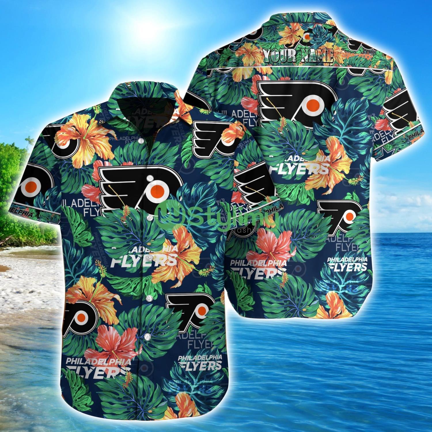 Philadelphia Flyers NHL Custom Name Hawaiian shirt Aloha Summer Gift 2 Philadelphia Flyers NHL Custom Name Hawaiian shirt Aloha Summer Gift Product Photo 1